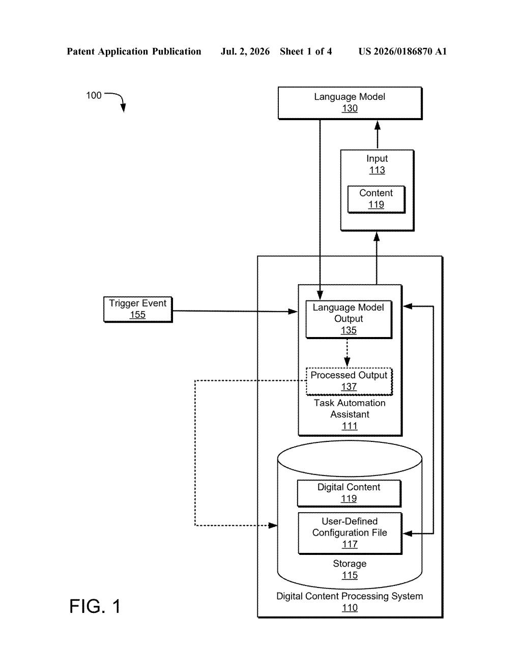 Microsoft Patent: Custom AI Workflow Config Files — figure from US 2026/0186870 A1
