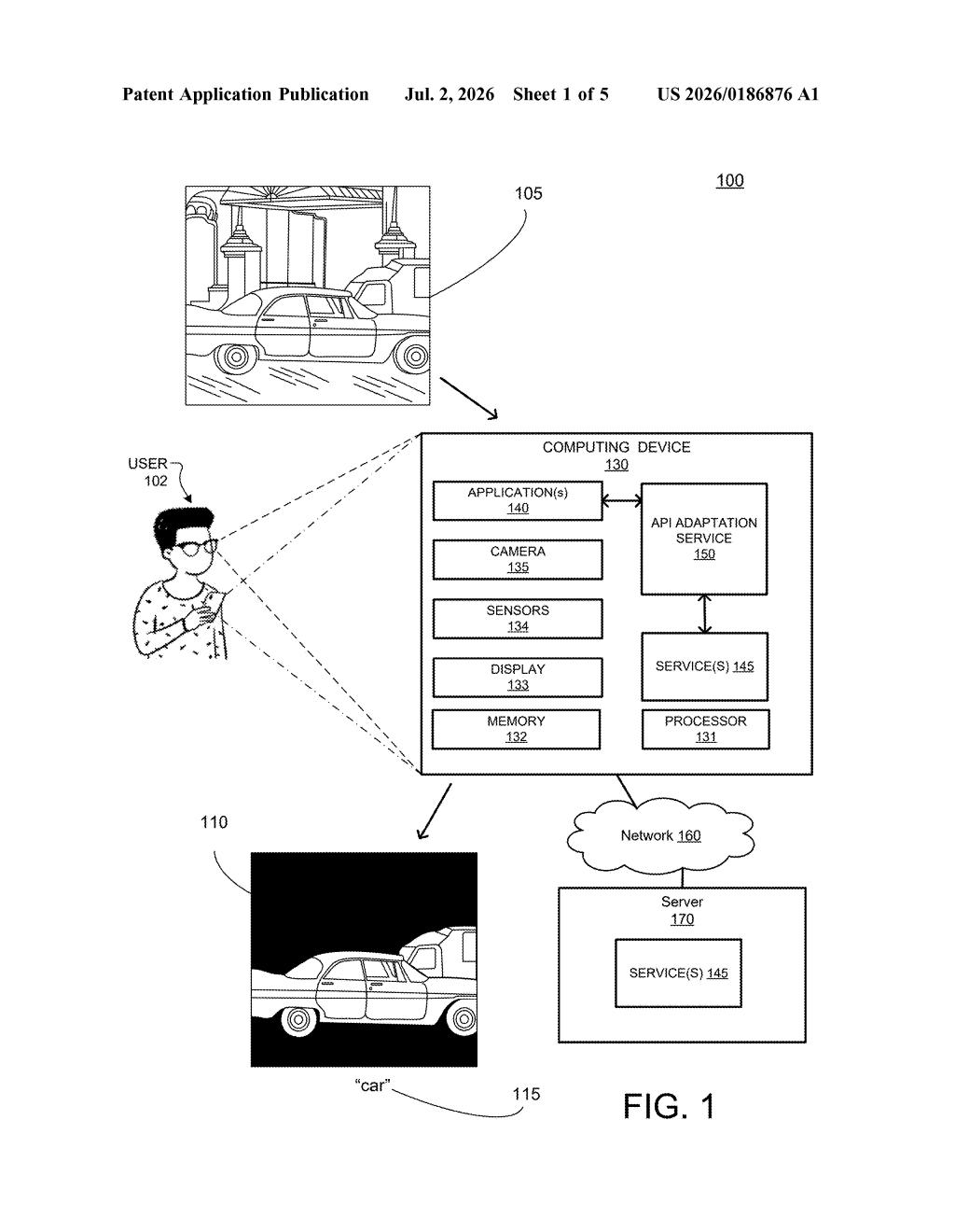 Google Patent: AI-Generated API Calls Explained — figure from US 2026/0186876 A1