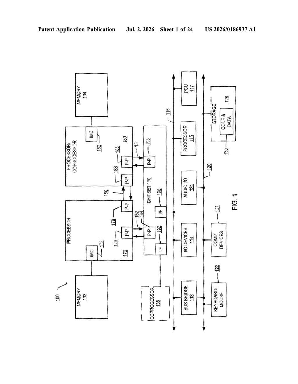 Intel Patent: Predicting I/O Device Interrupts to Save Power — figure from US 2026/0186937 A1