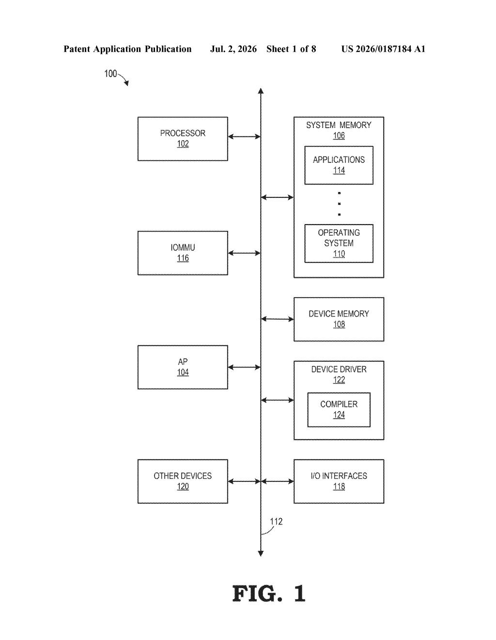 Xilinx Patent: Neural Network Matrix Optimization — figure from US 2026/0187184 A1