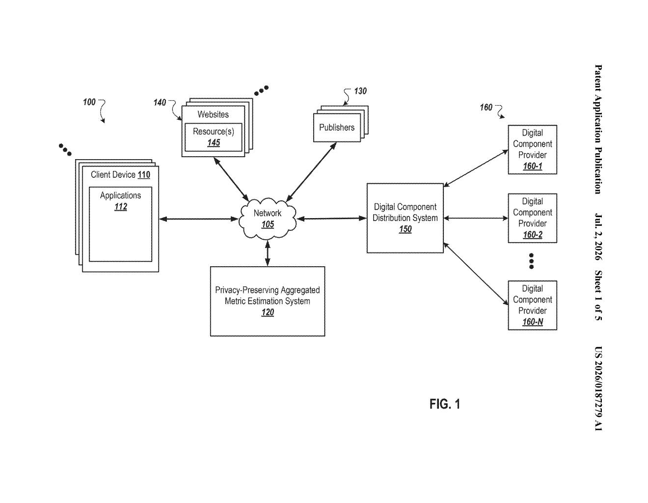 Google Patent: Privacy-Safe Aggregated Data Estimation — figure from US 2026/0187279 A1