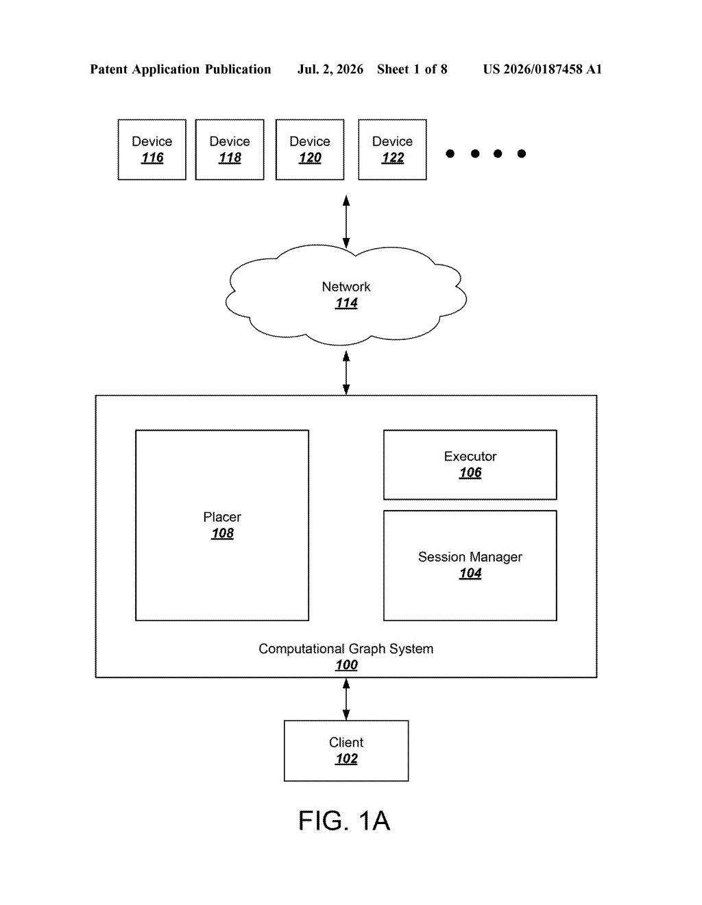 Google Patent: Device-to-Device AI Computation Graphs — figure from US 2026/0187458 A1