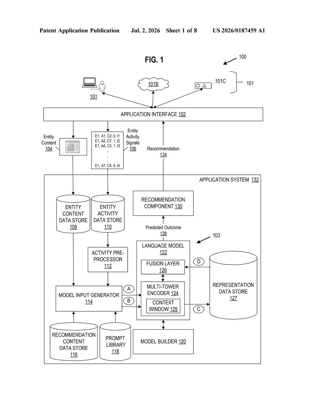 Microsoft Patent: AI That Predicts What You'll Click Next — figure from US 2026/0187459 A1