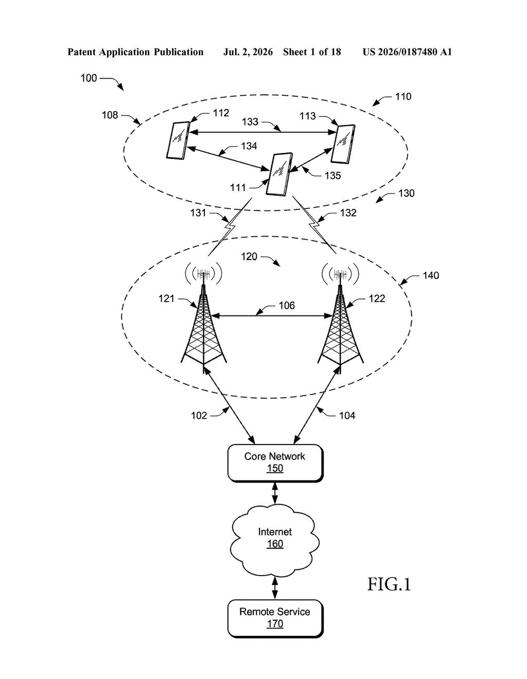 Google Patent: Phones Teaching Each Other AI Models Over 5G — figure from US 2026/0187480 A1