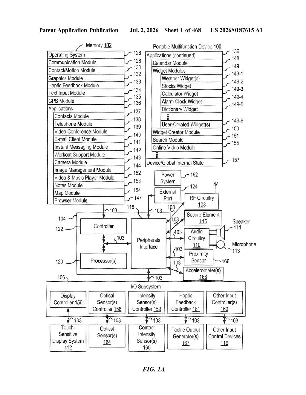 Apple Patent: Motion-Reactive UI for Peer-to-Peer Payments — figure from US 2026/0187615 A1