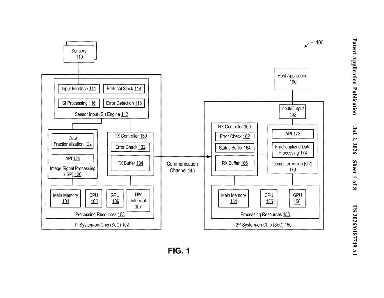 Nvidia Patent: Streaming Image Chunks Between Processors — figure from US 2026/0187749 A1