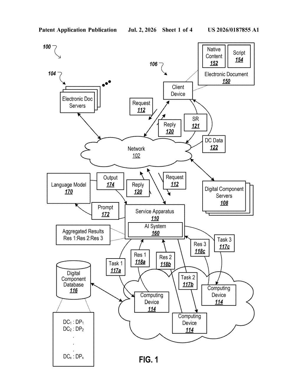 Google Patent: AI-Generated Ad Images via Prompt Chains — figure from US 2026/0187855 A1