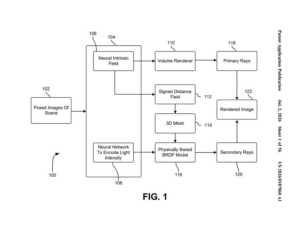 Nvidia Patent: AI Image Generation With 3D Mesh Effects — figure from US 2026/0187860 A1