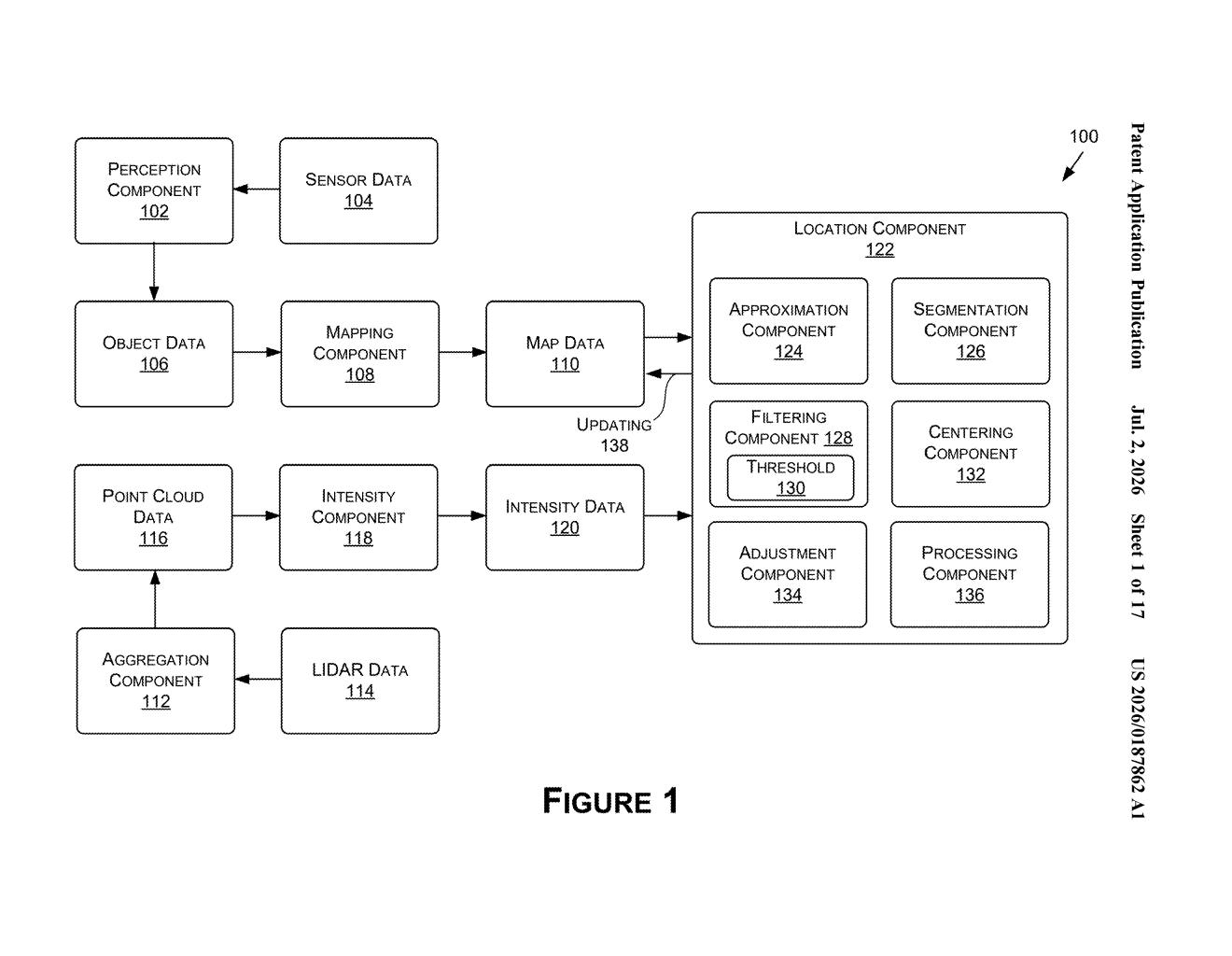 Nvidia Patent: LiDAR-Corrected Road Marking Location for AVs — figure from US 2026/0187862 A1