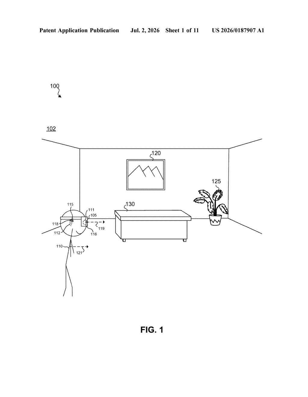 Apple Patent: Faster 3D Object Views via Gaussian Splat Proxies — figure from US 2026/0187907 A1