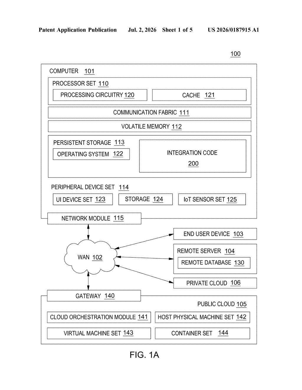 IBM Patent: LiDAR Digital Twin Factory Integration — figure from US 2026/0187915 A1