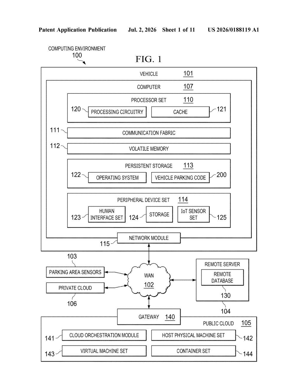 IBM Patent: AI-Ranked Parking Instructions System — figure from US 2026/0188119 A1