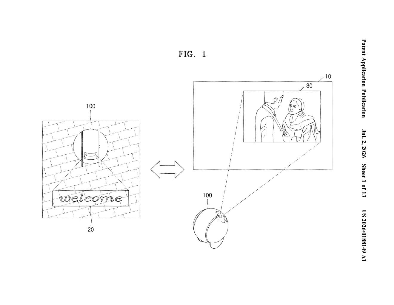 Samsung Patent: Self-Moving Projector That Drives Itself to You — figure from US 2026/0188149 A1