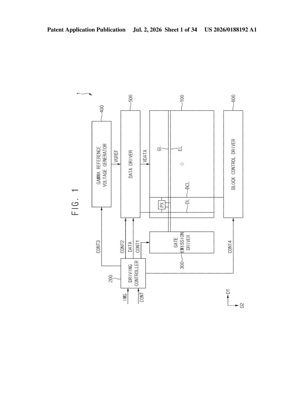 Samsung Display Patent: Pixel-Level Block Control Circuit — figure from US 2026/0188192 A1