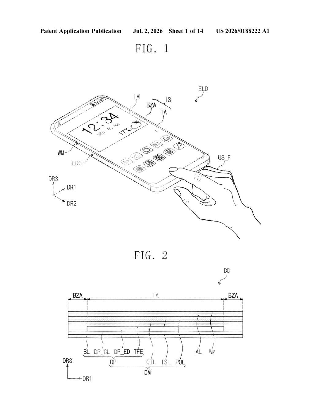 Samsung Display Patent: In-Screen Sensor Timing Fix — figure from US 2026/0188222 A1