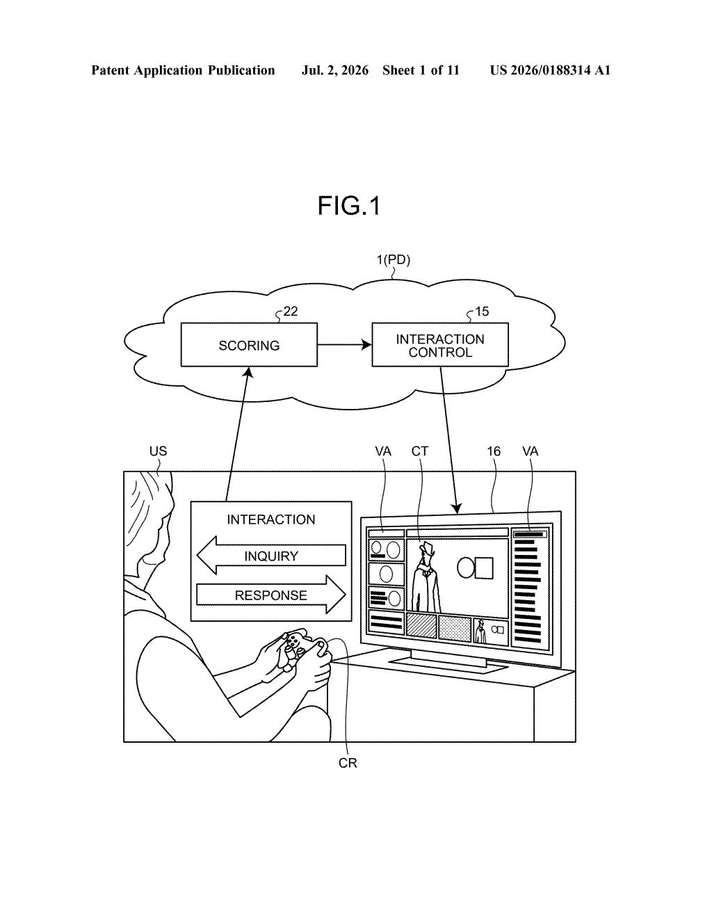 Sony Patent: AI Assistant That Adjusts How Much It Asks You — figure from US 2026/0188314 A1