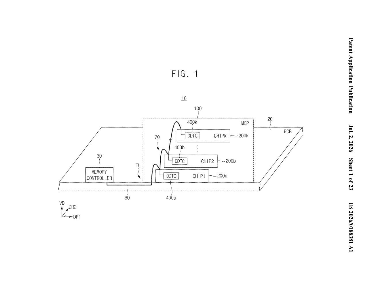 Samsung Patent: Stacked Memory Chips With Self-Tuning Signal Resistance — figure from US 2026/0188381 A1