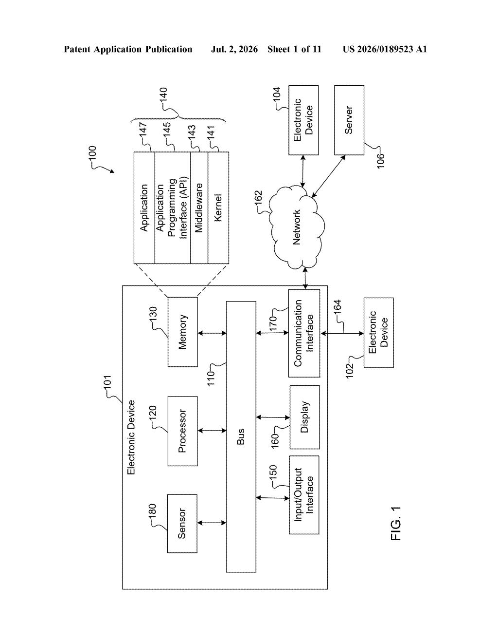 Samsung Patent: AI Reply Suggestions for Messaging Apps — figure from US 2026/0189523 A1
