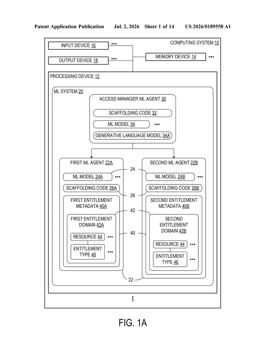 Microsoft Patent: AI Agents With Permission Boundaries — figure from US 2026/0189558 A1