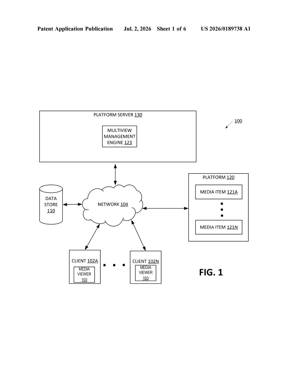 Google Patent: Server-Side Mosaic Live Stream Explained — figure from US 2026/0189738 A1