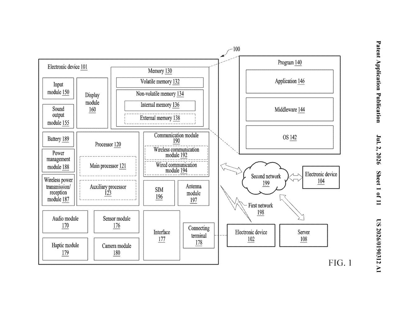 Samsung Patent: Foldable Phone Static Discharge Fix — figure from US 2026/0190312 A1