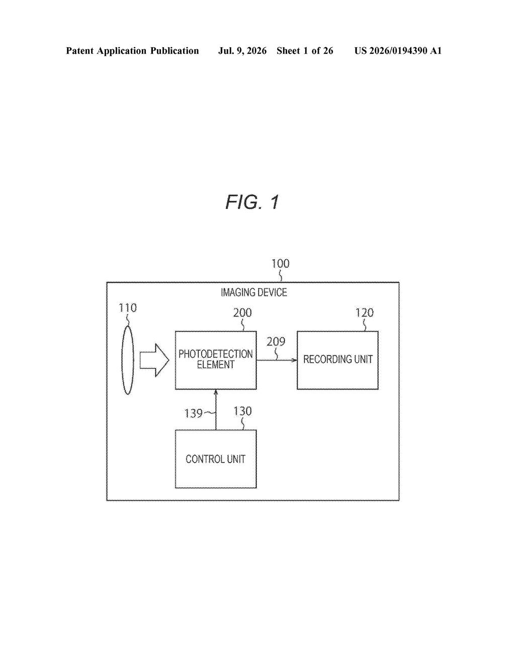 Sony Patent: In-Sensor Math Using Capacitor Readouts — figure from US 2026/0194390 A1