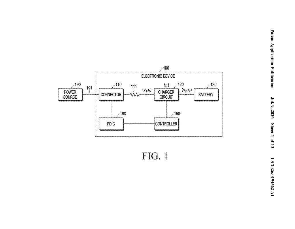 Samsung Patent: Adaptive Voltage Charging for Batteries — figure from US 2026/0194562 A1