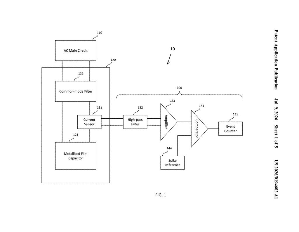 IBM Patent: Early Failure Detection for High-Voltage Capacitors — figure from US 2026/0194602 A1