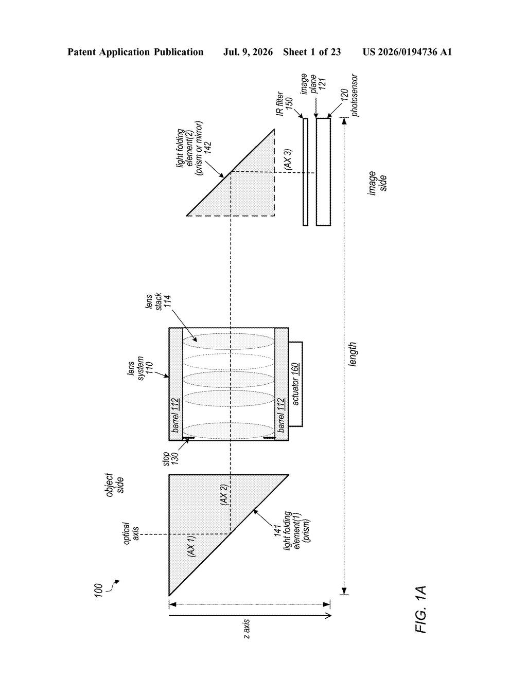 Apple Patent: Dual-Prism Folded Telephoto Camera Optics — figure from US 2026/0194736 A1