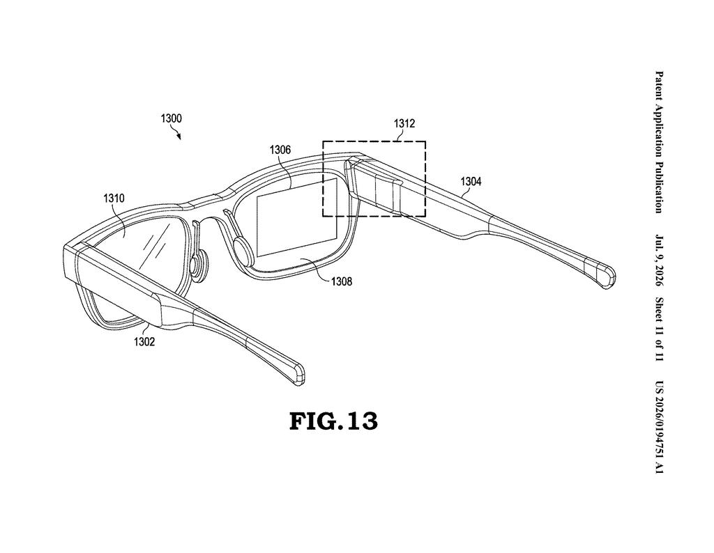 Google Patent: Smaller AR Glasses Lens via Split Light Beams — figure from US 2026/0194751 A1