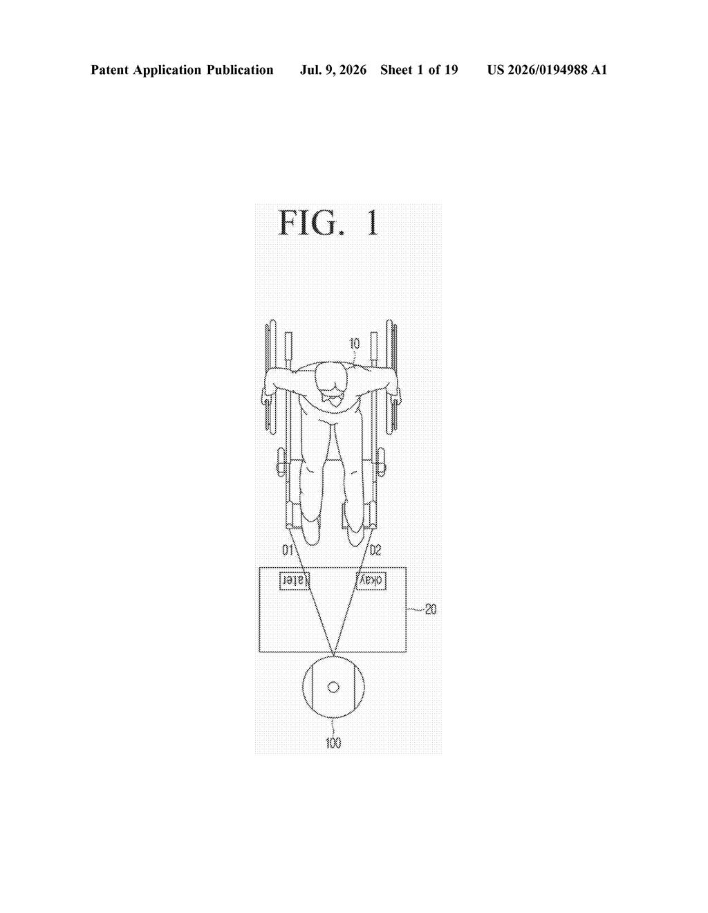 Samsung Patent: Floor-Projected UI Controlled by Foot Movement — figure from US 2026/0194988 A1