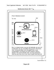 Patent drawing: Apple Patents a Way to Control a Touchscreen Without Ever Touching It