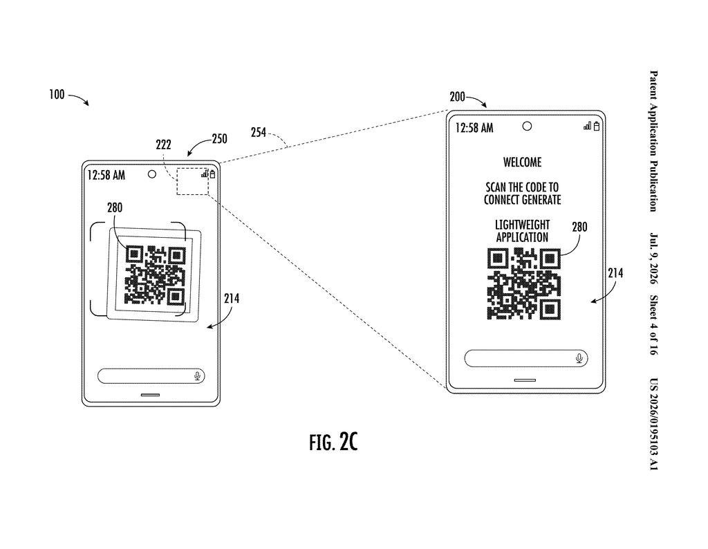 Google Patent: AI That Builds Apps From a Scanned Code — figure from US 2026/0195103 A1
