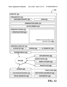 Patent drawing: New IBM Patent Pinpoints Whether Bugs Live in Code or Tests