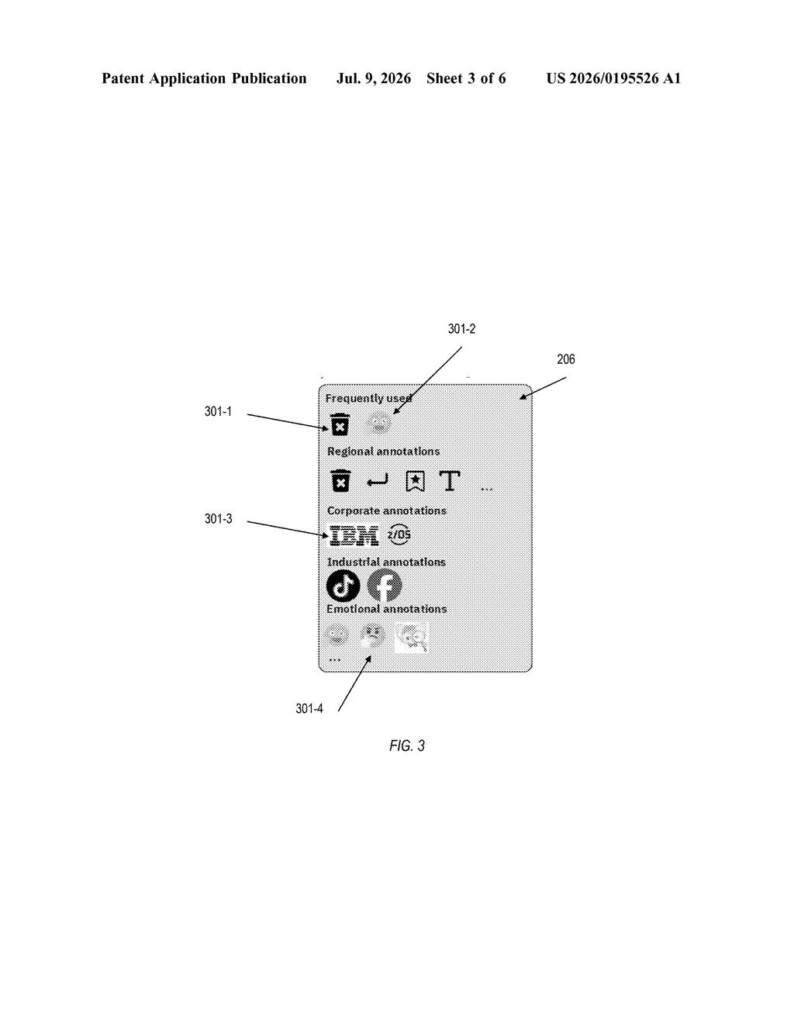 IBM Patent: Edit AI Content by Drawing on It — figure from US 2026/0195526 A1