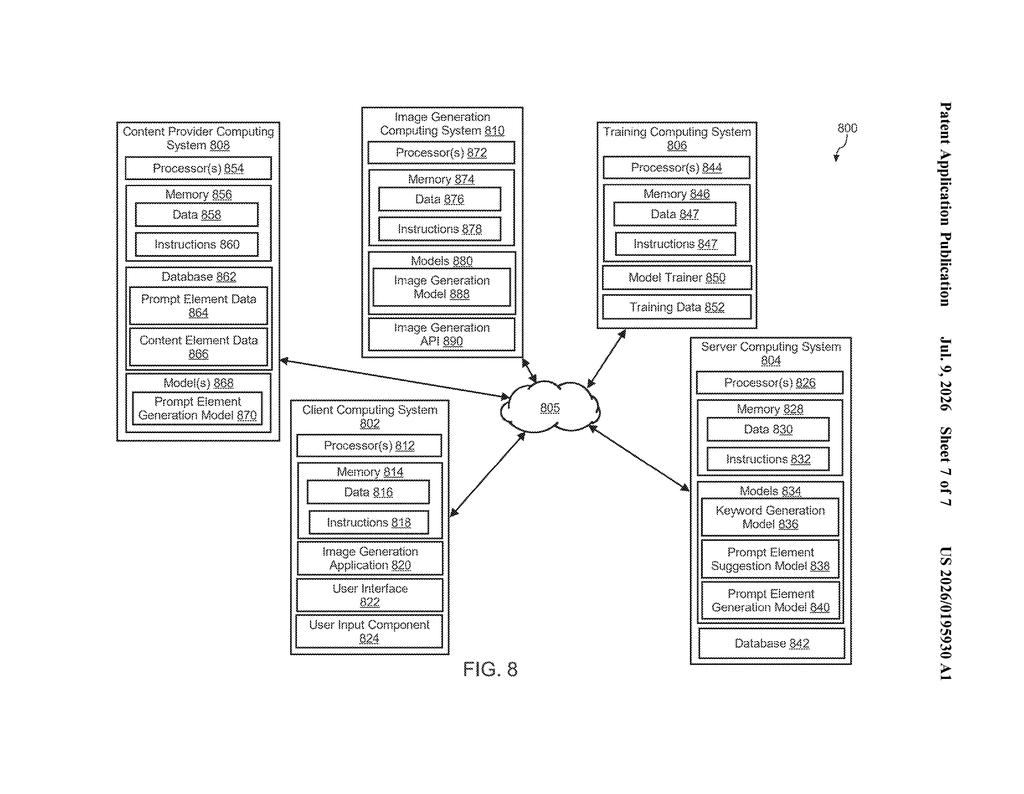 Google Patent: AI Prompt Suggestions for Image Generators — figure from US 2026/0195930 A1
