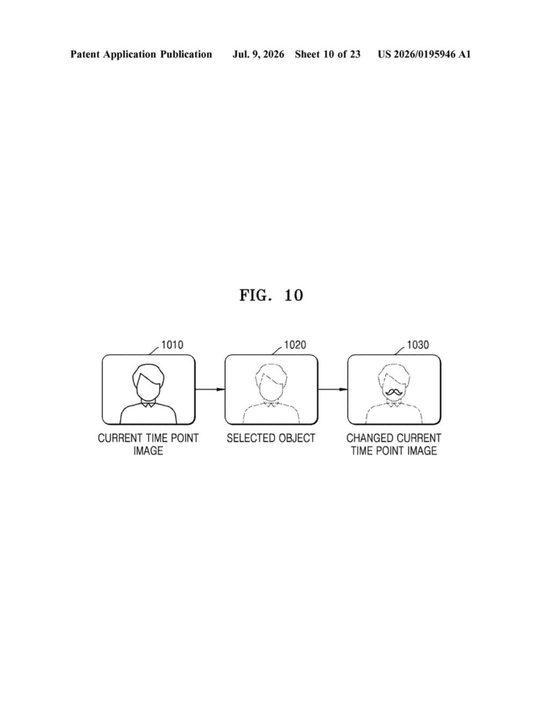 Samsung Patent: AI That Edits Photos Into the Future — figure from US 2026/0195946 A1