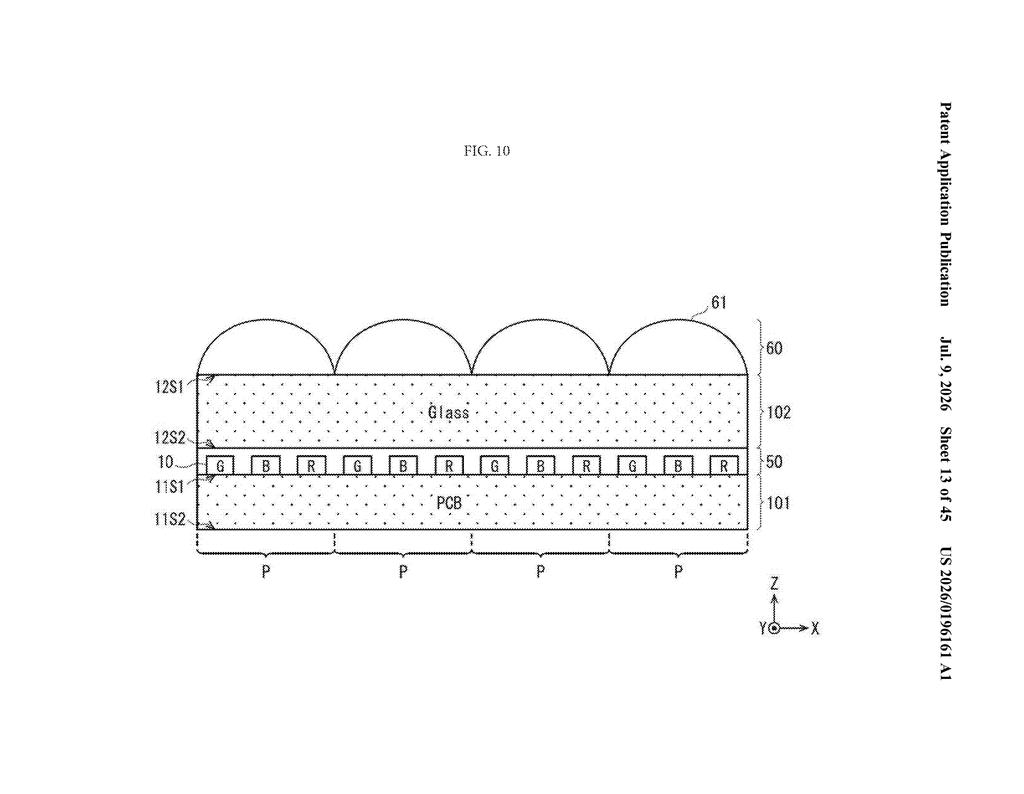 Sony Patent: Staggered Display Block Layout Explained — figure from US 2026/0196161 A1