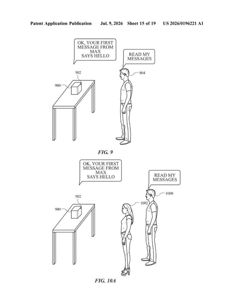 Apple Patent: Eye Contact Detection for Siri Commands — figure from US 2026/0196221 A1