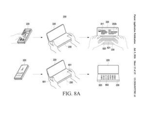 Patent drawing: Samsung Patents a System That Picks What Your Foldable's Inner Screen Shows When You Open It