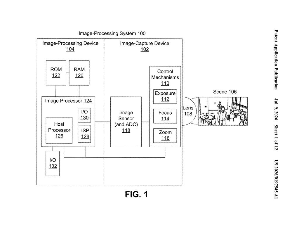 Qualcomm Patent: Auto-Adjusting Camera Lens Using Motion Sensors — figure from US 2026/0197545 A1