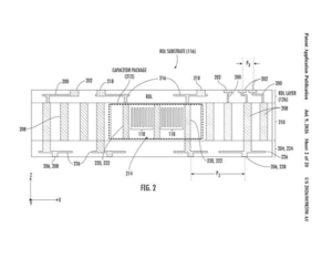 Patent drawing: Qualcomm Patent Targets Quieter IC Power Delivery Through RDL-Embedded Capacitors
