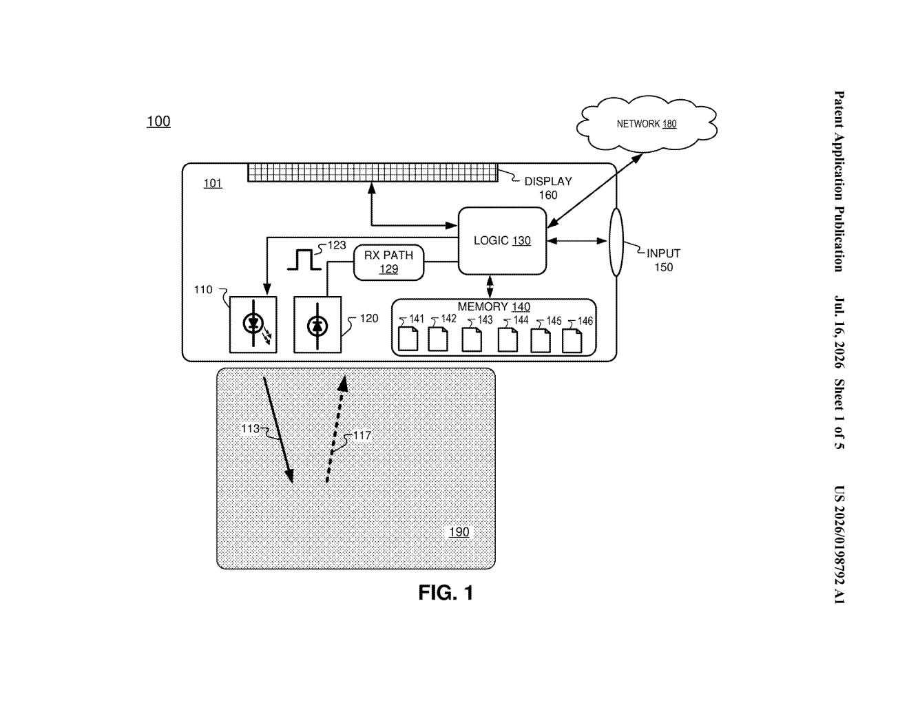 Meta Patent: Heart Rate Monitor Low-Noise Mode — figure from US 2026/0198792 A1