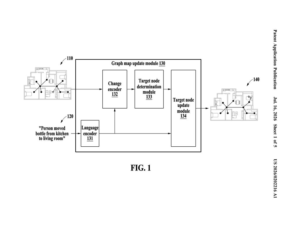 Samsung Patent: Updating Robot Maps With Plain-Language Commands — figure from US 2026/0202216 A1