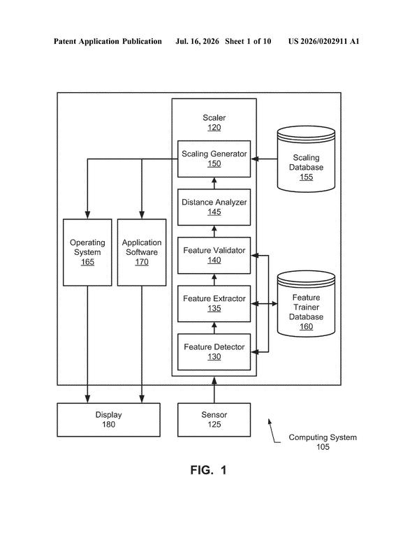 Patent drawing: Intel Patents Technology That Resizes Screen Content Based on Your Distance