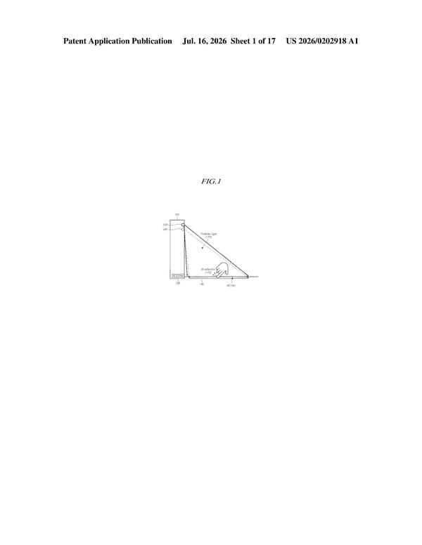 Patent drawing: Samsung Patents a Projector That Corrects Its Own Faulty Touch Detection Zones