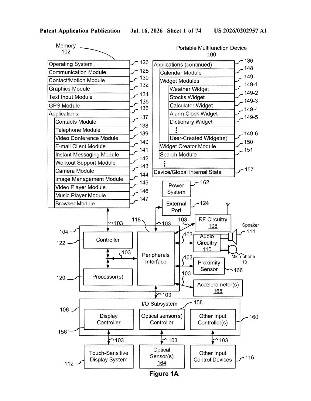 Apple Patent: Managing Multiple Open Apps With Gestures — figure from US 2026/0202957 A1