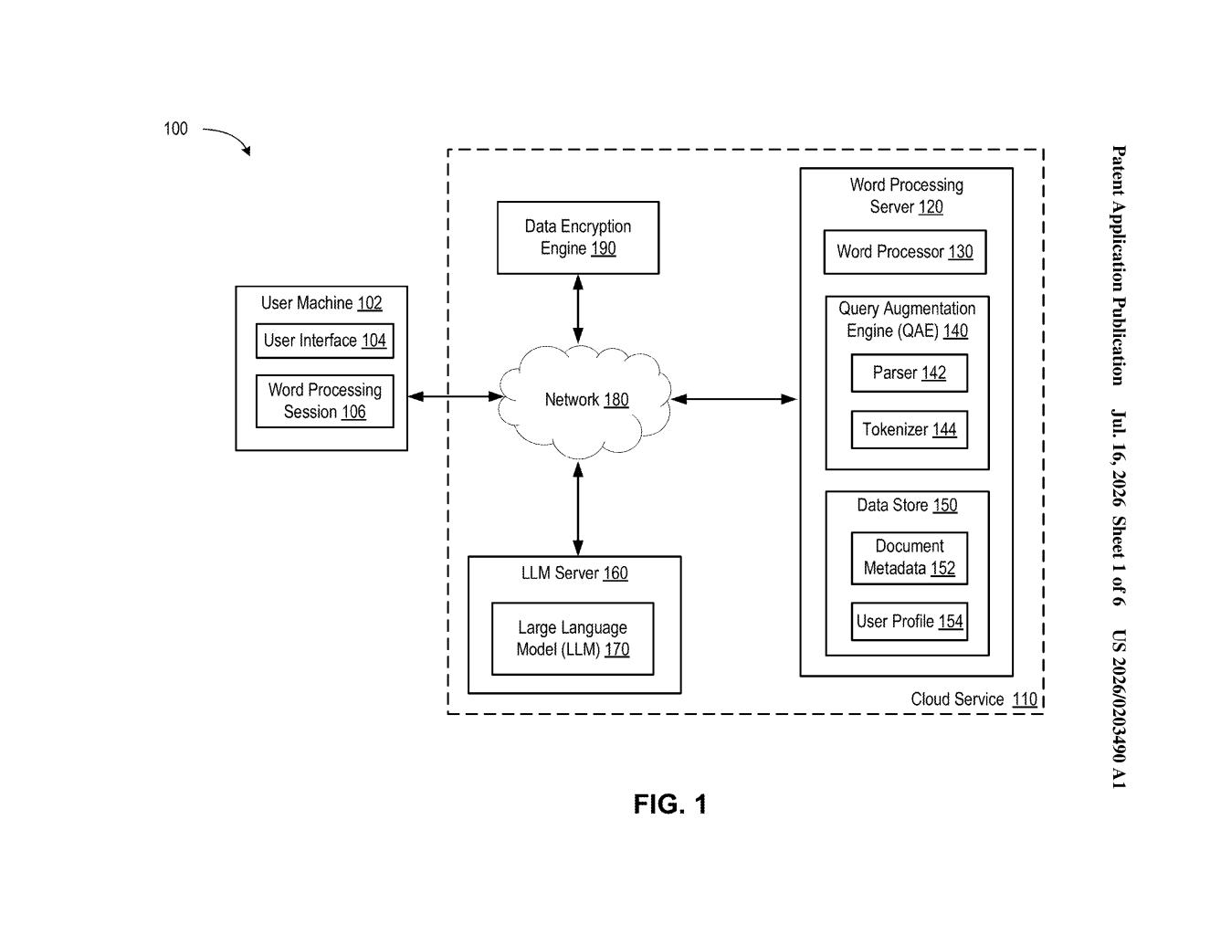 Google Patent: AI Writing That Matches Your Doc's Formatting — figure from US 2026/0203490 A1