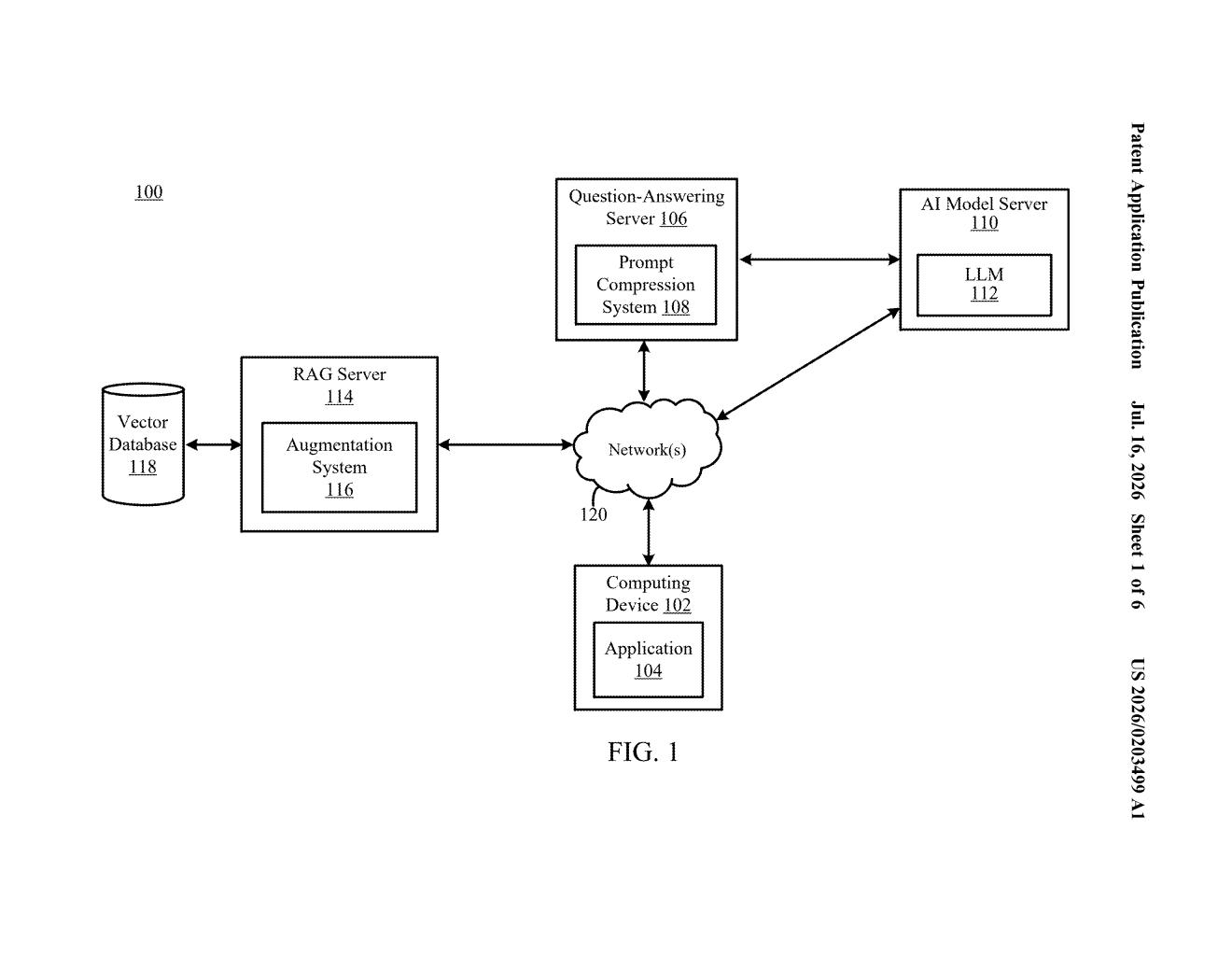 Microsoft Patent: AI Prompt Compression with Keyword Scoring — figure from US 2026/0203499 A1