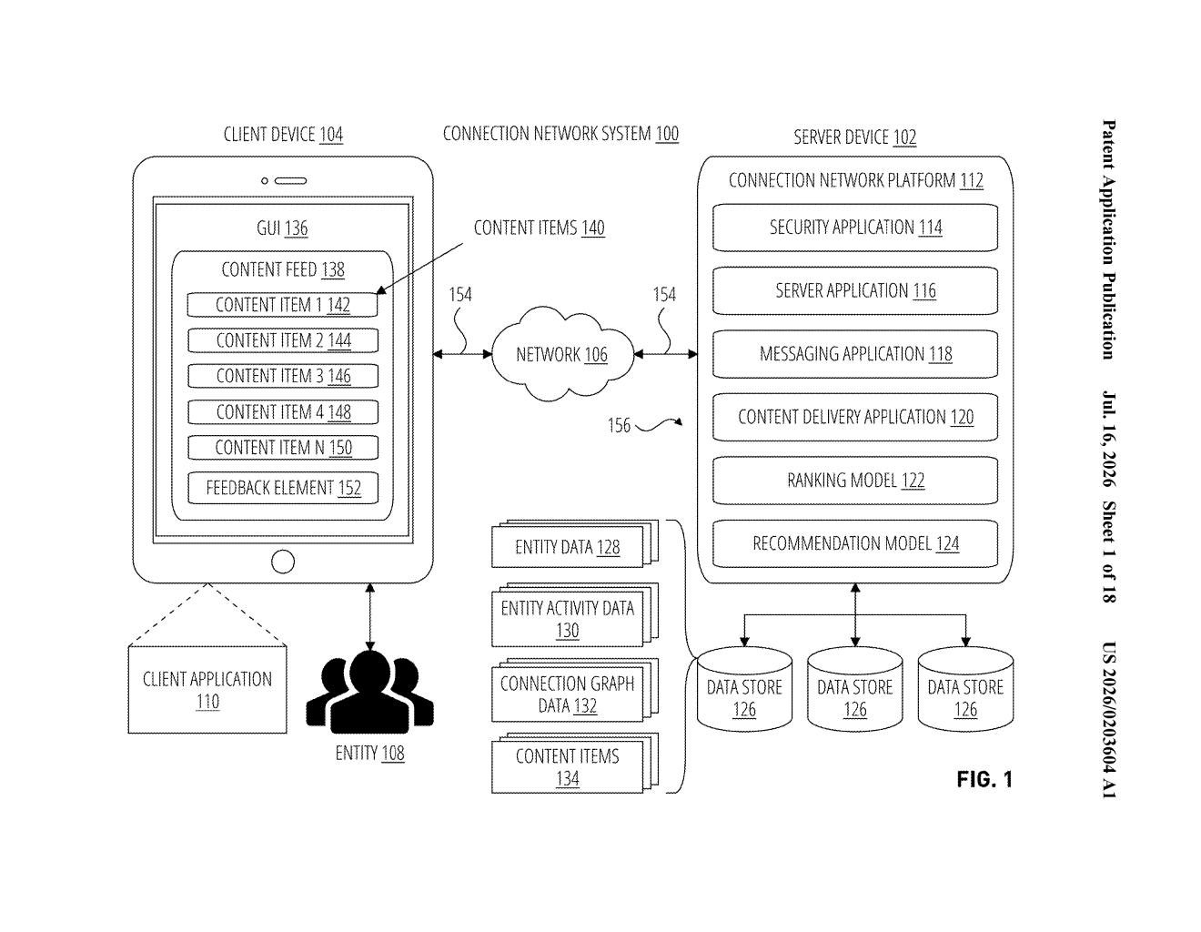 Microsoft Patent: AI Content Pre-Loading for LinkedIn — figure from US 2026/0203604 A1
